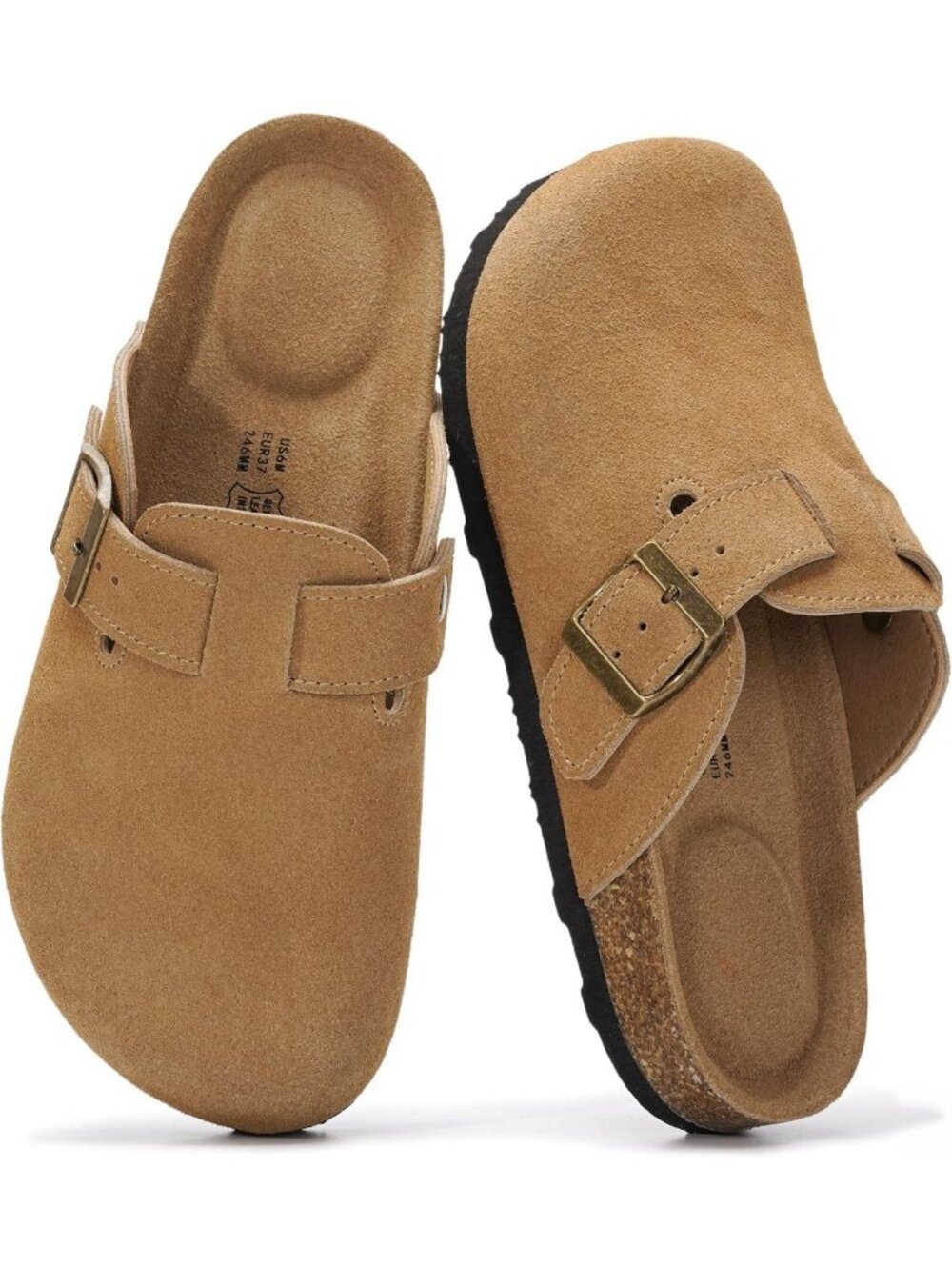 100% Genuine Leather Slip-On Clogs for Women - Comfortable Fall Footwear